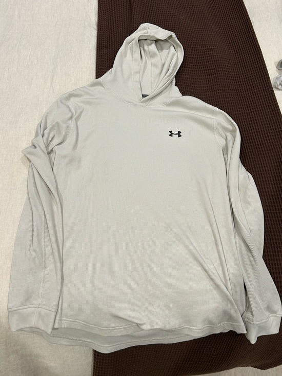 Under Armour Other - Under Armour Men’s Light Cream Hoodie with Black Logo